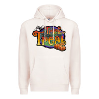 Pale Pink trick or treat white Premium Hoodie - JahusDesignShop