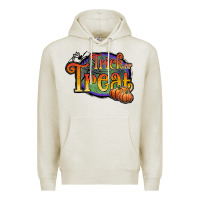 Oatmeal Heather trick or treat white Premium Hoodie - JahusDesignShop