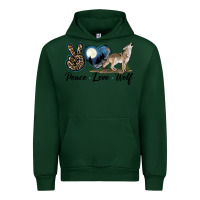 Foreset Green Peace Love Wolf Urban Hoodie - LillyAllenDesigns
