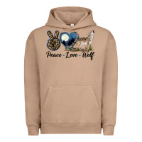 Pigment Burro Peace Love Wolf Urban Hoodie - LillyAllenDesigns