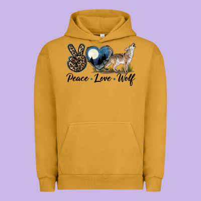 Peace Love Wolf Urban Hoodie Designed By Lillyallendesigns