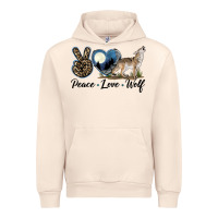 Sandshell Peace Love Wolf Urban Hoodie - LillyAllenDesigns