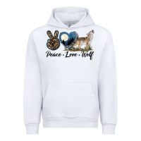 White Peace Love Wolf Urban Hoodie - LillyAllenDesigns
