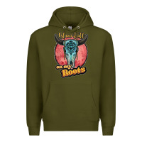 Army Green blame it all on my roots black Premium Hoodie - JahusDesignShop