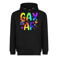 Black gay af Heavyweight Hoodie - Zillion Design Studio