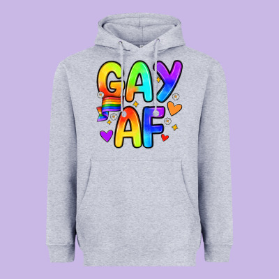 Gay Af Heavyweight Hoodie Designed By Zillion Design Studio