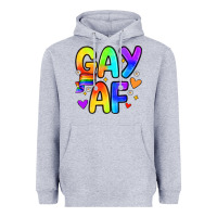 Heather Grey gay af Heavyweight Hoodie - Zillion Design Studio