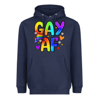 Navy gay af Heavyweight Hoodie - Zillion Design Studio