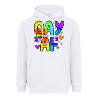 White gay af Heavyweight Hoodie - Zillion Design Studio