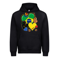 Black brazil hearts Urban Hoodie - NancyCooperArtShop
