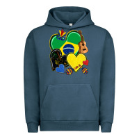 Pigment Midnight Navy brazil hearts Urban Hoodie - NancyCooperArtShop