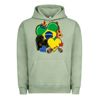 Pigment Oil Green brazil hearts Urban Hoodie - NancyCooperArtShop