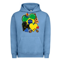 Pigment Pebble Blue brazil hearts Urban Hoodie - NancyCooperArtShop