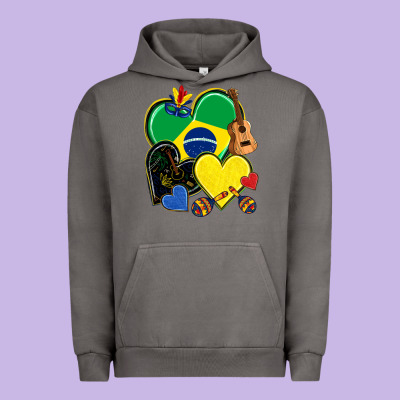 Brazil Hearts Urban Hoodie Designed By Nancycooperartshop