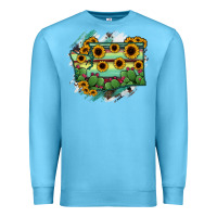 Ocean Blue washingTon State Map Premium Sweatshirt - RanaPortraitStore