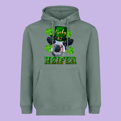 Lucky Heifer Heavyweight Hoodie Designed By Ranaportraitstore
