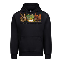 Black Peace Love New Hampshire Red Chicken Urban Hoodie - LillyAllenDesigns