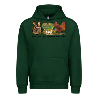Forest Green Peace Love New Hampshire Red Chicken Urban Hoodie - LillyAllenDesigns
