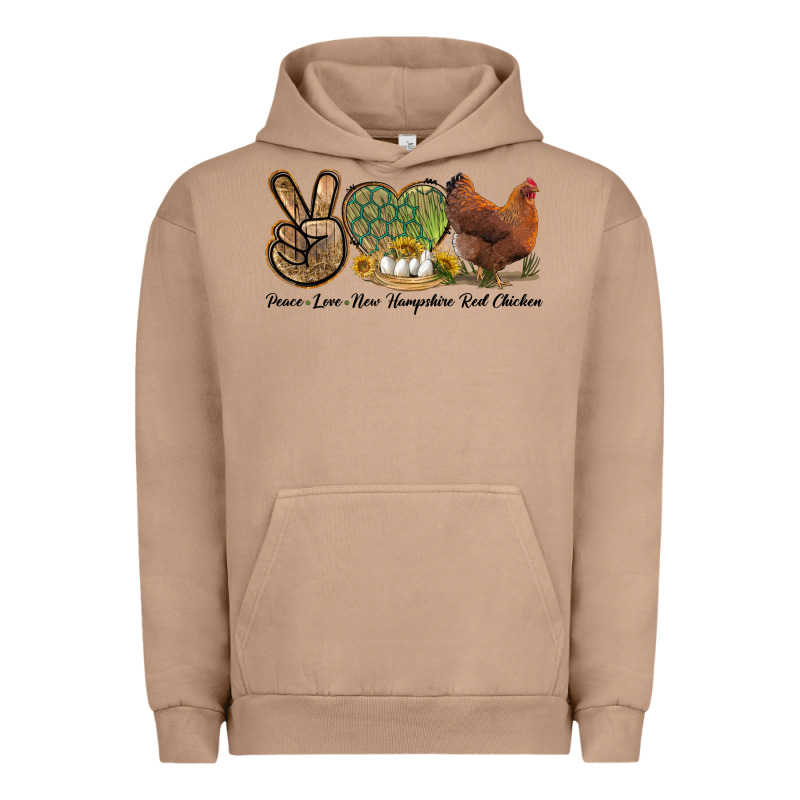 Peace Love New Hampshire Red Chicken Urban Hoodie by LillyAllenDesigns | Teevron