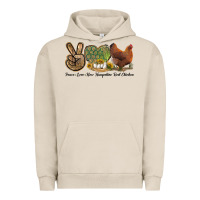 Pigment French Oak Peace Love New Hampshire Red Chicken Urban Hoodie - LillyAllenDesigns
