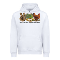 White Peace Love New Hampshire Red Chicken Urban Hoodie - LillyAllenDesigns