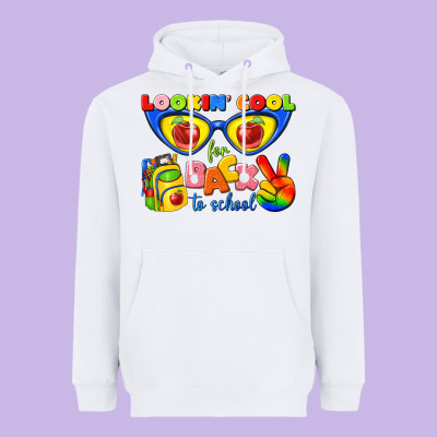 Looking Cool For Back To School Heavyweight Hoodie Designed By Texasbilliewilder