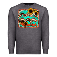 Charcoal Heather aquarius turquoise cowhide Premium Sweatshirt - RanaPortraitStore