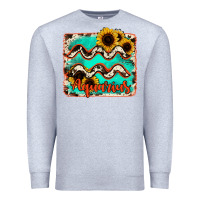 Heather Grey aquarius turquoise cowhide Premium Sweatshirt - RanaPortraitStore