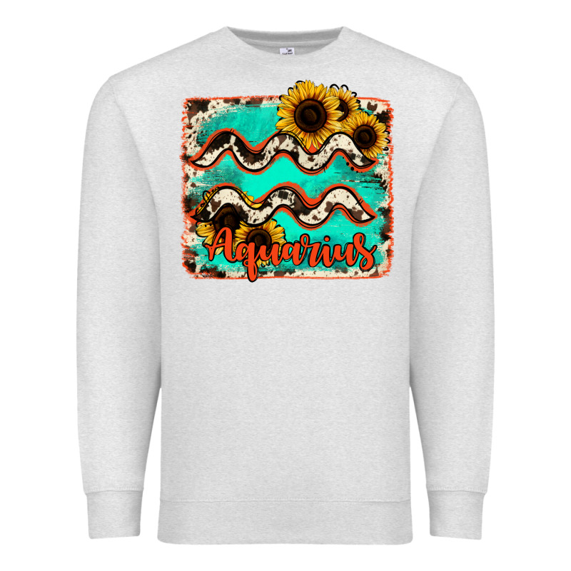 Aquarius Turquoise Cowhide Premium Sweatshirt by RanaPortraitStore | Teevron