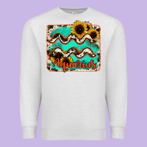 Aquarius Turquoise Cowhide Premium Sweatshirt Designed By Ranaportraitstore