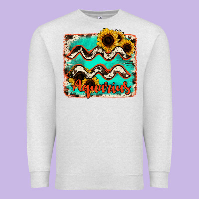 Aquarius Turquoise Cowhide Premium Sweatshirt Designed By Ranaportraitstore