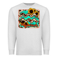 Oatmeal Heather aquarius turquoise cowhide Premium Sweatshirt - RanaPortraitStore