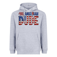 Heather Grey all american dude Heavyweight Hoodie - Zillion Design Studio