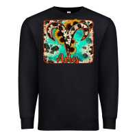 Black aries turquoise cowhide Premium Sweatshirt - RanaPortraitStore