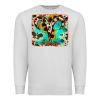 Dove Grey aries turquoise cowhide Premium Sweatshirt - RanaPortraitStore