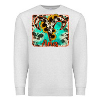 Oatmeal Heather aries turquoise cowhide Premium Sweatshirt - RanaPortraitStore