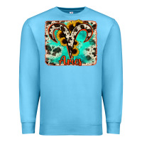 Ocean Blue aries turquoise cowhide Premium Sweatshirt - RanaPortraitStore