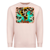 Pale Pink aries turquoise cowhide Premium Sweatshirt - RanaPortraitStore