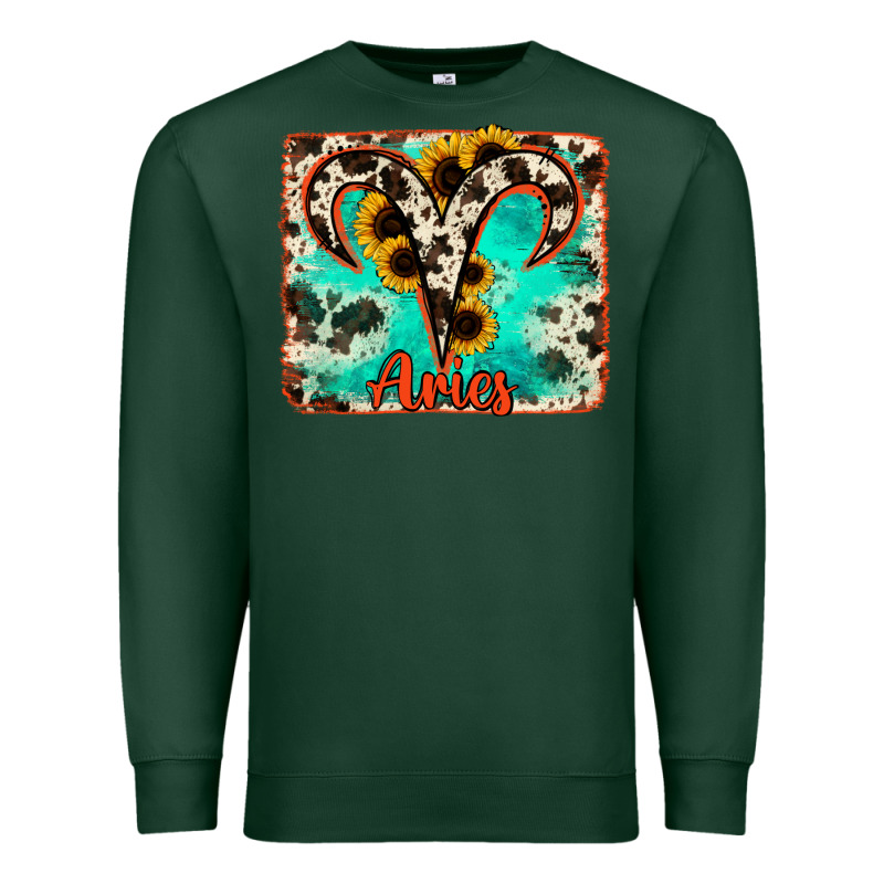 Aries Turquoise Cowhide Premium Sweatshirt by RanaPortraitStore | Teevron