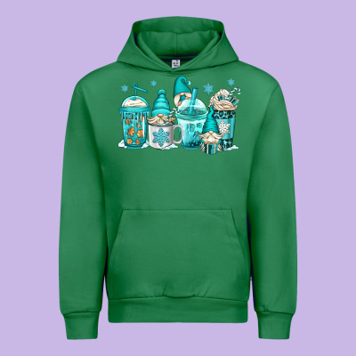 Winter Christmas Gnomes Coffee Cups Urban Hoodie Designed By Jasminsmagicworld