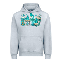Heather Grey winter christmas gnomes coffee cups Urban Hoodie - Jasminsmagicworld