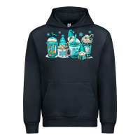 Navy winter christmas gnomes coffee cups Urban Hoodie - Jasminsmagicworld