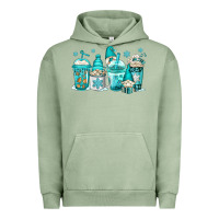 Pigment Oil Green winter christmas gnomes coffee cups Urban Hoodie - Jasminsmagicworld