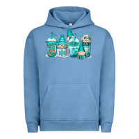 Pigment Pebble Blue winter christmas gnomes coffee cups Urban Hoodie - Jasminsmagicworld