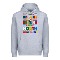 Heather Grey hispanic haritage month flags Premium Hoodie - BundleAndBundleShop