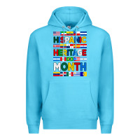 Ocean Blue hispanic haritage month flags Premium Hoodie - BundleAndBundleShop