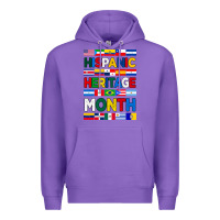 Purple hispanic haritage month flags Premium Hoodie - BundleAndBundleShop