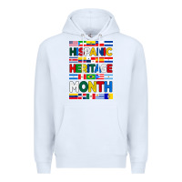 White hispanic haritage month flags Premium Hoodie - BundleAndBundleShop