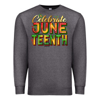 Charcoal Heather Celebrate juneteenth Premium Sweatshirt - Zillion Design Studio