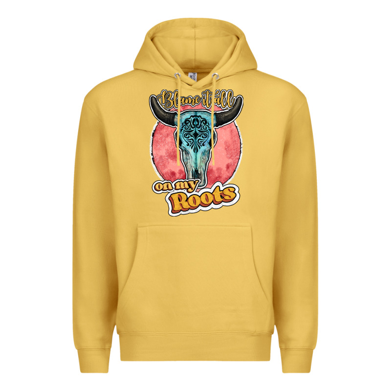 Blame It All On My Roots Bull Skull Black Premium Hoodie by JahusDesignShop | Teevron